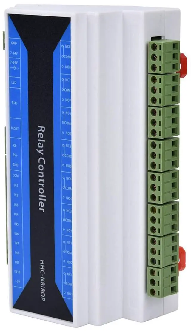 Alt view image 4 of 7 - 8 Channel Network Relay Module Remote Control Relay Device Ethernet to RS485 TCP Relay Module