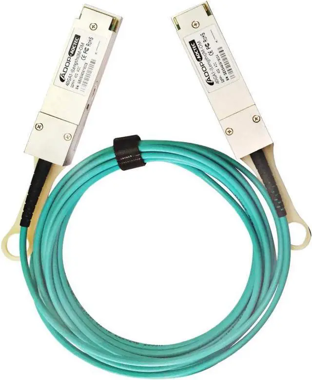 Alt view image 2 of 3 - AOC-QSFP-QSFP-40G-15M forDevices Networks Compatible 40G QSFP+ Active Optical Cable, for Cisco, Ubiquiti, D-Link, Supermicro, QNAP, Netgear, Mikrotik QSFP+ to QSFP+ Direct-Attach Fiber