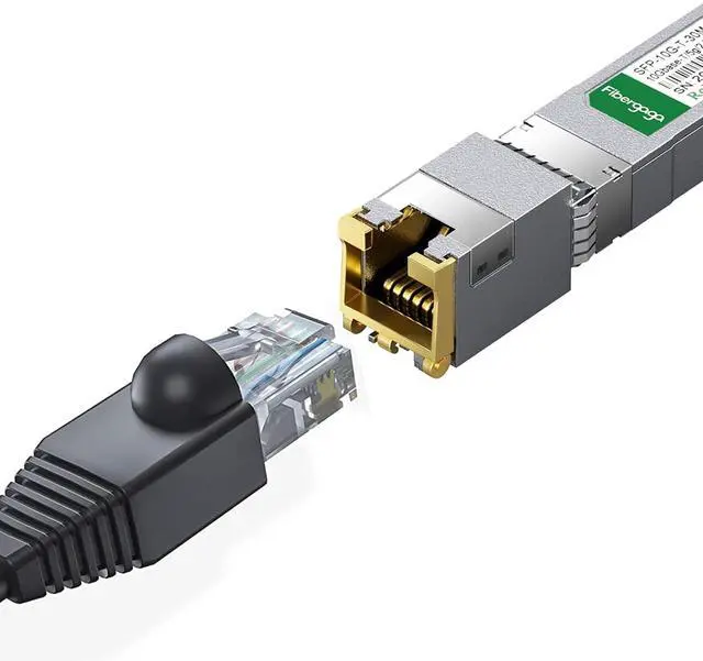 Alt view image 2 of 7 - SFP+ to RJ45, 1.25g/2.5g/5g/10G-T Copper Transceiver Module, 10GBase-T SFP+, Compatible for Cisco SFP-10G-T-S, Ubiquiti UniFi UF-RJ45-10G, Mikrotik and More, 100ft/30M, Fibergaga,2 Pack