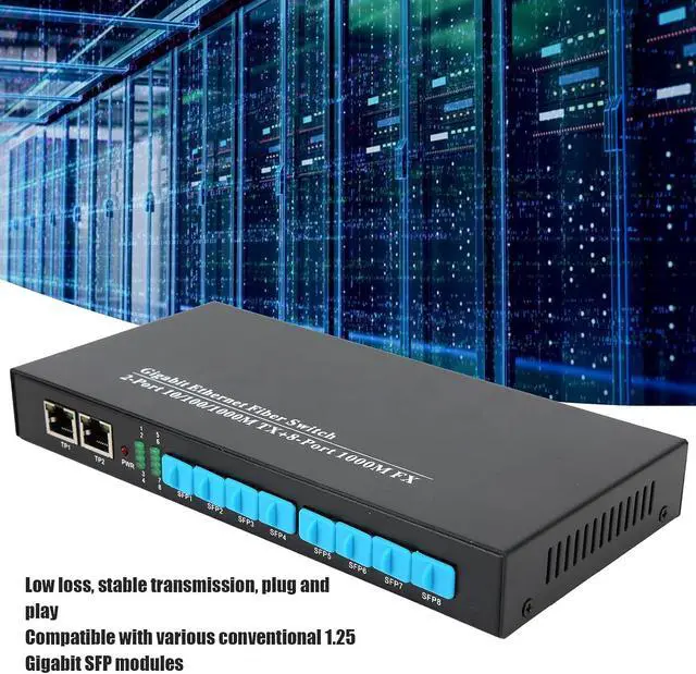 Alt view image 3 of 7 - Gigabit Ethernet Fiber Switch Ethernet Fiber Transceiver 1.25G Transceiver DC 5V/3A 10/100/1000Mbs Multimode LC Fiber Converter Transmission Distance 550m-10km