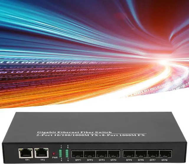 Alt view image 7 of 7 - Gigabit Ethernet Fiber Switch Ethernet Fiber Transceiver 1.25G Transceiver DC 5V/3A 10/100/1000Mbs Multimode LC Fiber Converter Transmission Distance 550m-10km