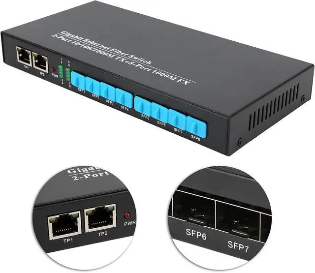 Alt view image 5 of 7 - Gigabit Ethernet Fiber Switch Ethernet Fiber Transceiver 1.25G Transceiver DC 5V/3A 10/100/1000Mbs Multimode LC Fiber Converter Transmission Distance 550m-10km