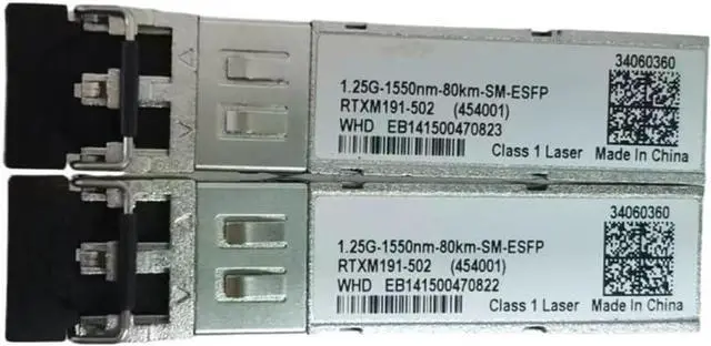 Alt view image 2 of 5 - 1.25G 80km Gigabit Fiber Transceiver H-W 34060360 1.25G-1550nm-80km-SM-ESFP RTXM191-502 454001 LTD1519-BC+ 80KM Optical Switch