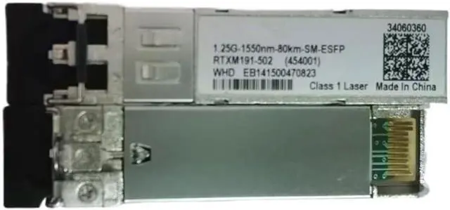 Alt view image 3 of 5 - 1.25G 80km Gigabit Fiber Transceiver H-W 34060360 1.25G-1550nm-80km-SM-ESFP RTXM191-502 454001 LTD1519-BC+ 80KM Optical Switch