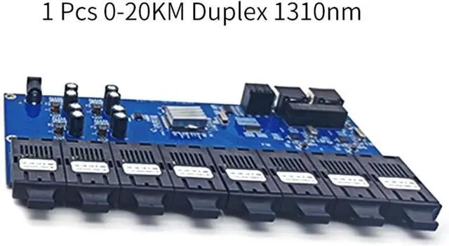 Alt view image 2 of 4 - Gigabit Ethernet Fiber Switch Media Converter 8 Fiber Port 2 RJ45 Fiber Port Optical Transceiver 20KM SC-Single Mode 100/1000M (Size : 1 pcs Duplex PCBA)
