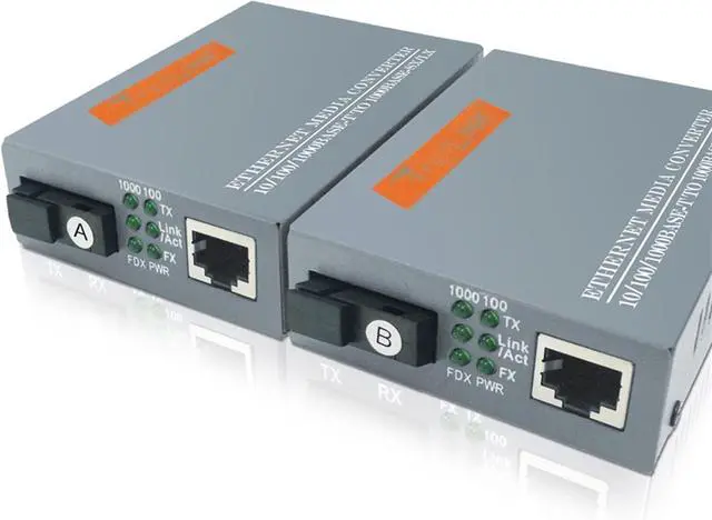 Alt view image 4 of 4 - 2 photoelectric converters HTB-GS-20KMAB Single Fiber Single Mode 1 Optical 1 Electrical Gigabit Fiber Optic transceiver