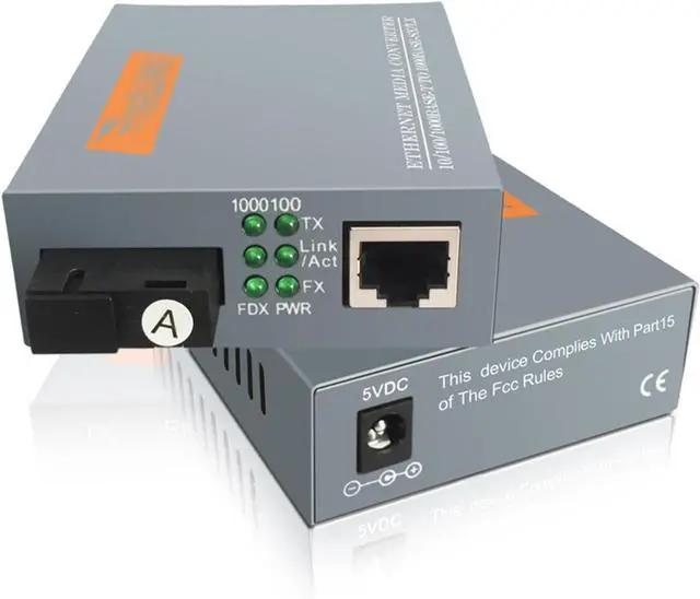 Alt view image 2 of 4 - 2 photoelectric converters HTB-GS-20KMAB Single Fiber Single Mode 1 Optical 1 Electrical Gigabit Fiber Optic transceiver