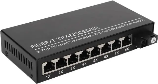 Main image of Tx1310nm Fiber Transceiver, Plug and Play, RJ45 Port, Up to 25Km 1 Optical Port 8 Electrical Port Single Mode Ethernet Fiber Switch (US)