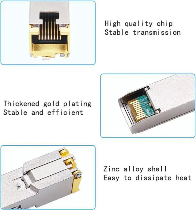 Alt view image 3 of 7 - iszo Gigabit Copper SFP Port Module,1.25G SFP to Ethernet RJ45, 10/100/1000Mbps, DDM, Compatible with Cisco, MikroTik, TPLINK, ubiquiti, unifi, QNAP, 100m,Optical transceiver Module(10pcs)