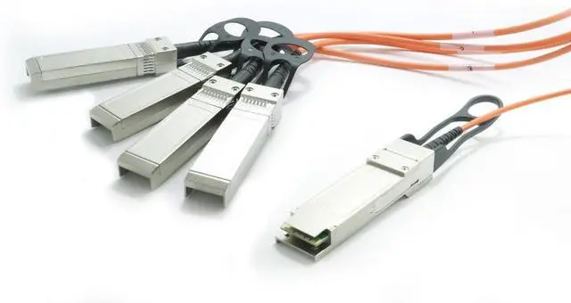 Main image of QSFP+ Module - for Optical Network, Data Networking - 1 x 40GBase-AOC - Optical Fiber - 40 Gbps 40 Gigabit Ethernet - QSFP- Comparable to Brocade 40G-QSFP-4SFP-AOC-0301, 3 Meter