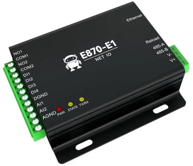 Alt view image 3 of 7 - Ethernet Edge Acquisition Gateway IO Controller RS485+4DI+2DO+2AI E870-E1 Remote Control Modbus TCP RTU MQTT DNS