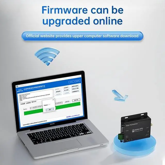 Alt view image 5 of 7 - 433MHz RS232 RS485 Wireless Digital Radio E610-DTU(433C20) 20dbm 6KM Unlimited High-Speed Continuous Transmission Temperature Compensated Crystal