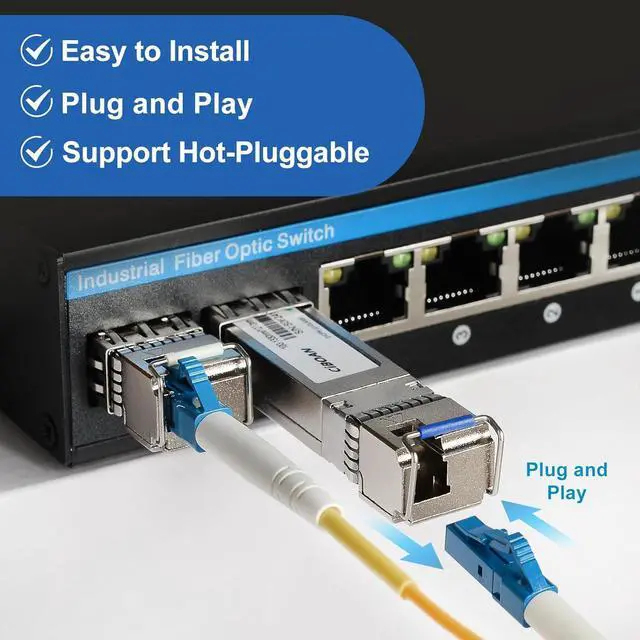 Alt view image 6 of 6 - 10G SFP+ Bidi Transceiver, LC Single-Mode Single Fiber Module, 1270nm/1330nm ,for Cisco , Meraki , Ubiquiti , Mikrotik, D-Link,and More ,DOM 10km (a Pair of)