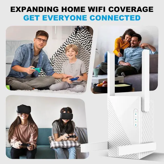 Alt view image 6 of 7 - WiFi Extender Booster 1200 Mbps Dual Band (5GHz/2.4GHz) WiFi Extended Signal Booster for Home, Internet WiFi Repeater White (White-1200)