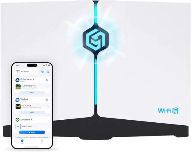 Main image of Gaming Router WiFi Booster with 3-Month VIP Game Boosting Service for PS5 Xbox Switch PC Steam Deck | WiFi 6 Dual Band 2402Mbps Ethernet | Lag-Free Online Play