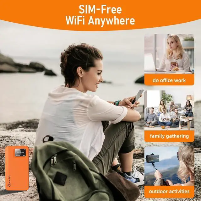 Alt view image 4 of 7 - RoamWiFi 4G LTE Portable Hotspot - 10GB US + 1GB Global Data (30 Days), 10 Devices, 170+ Countries, No SIM/Contract - Travel, Home, Gaming (02 RoamWiFi 4G Hotspot10G USA + 1G Global Data)