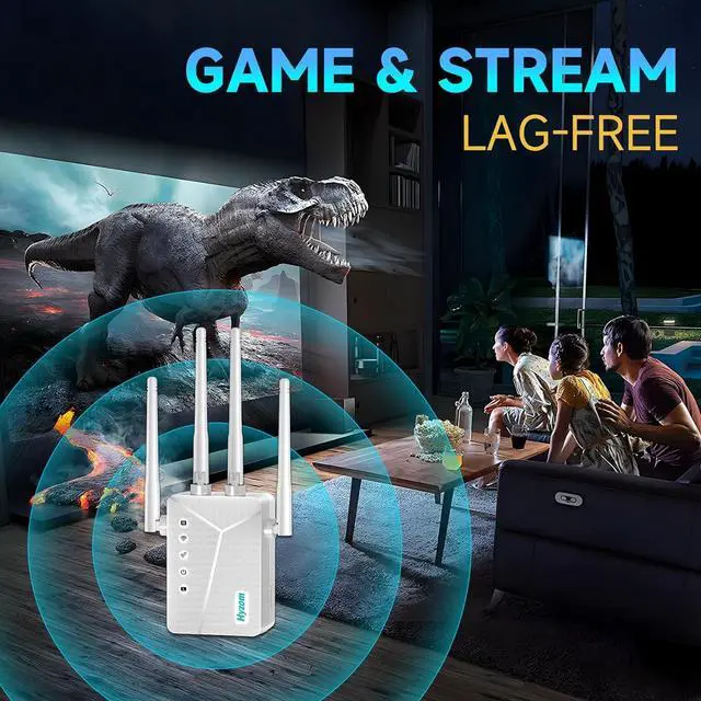 Alt view image 6 of 7 - WiFi Extender Signal Booster for Home - 9K Sq.Ft Coverage with 4 Antennas | 80% Faster Internet Booster Easy Setup Wireless Repeater | Long Range