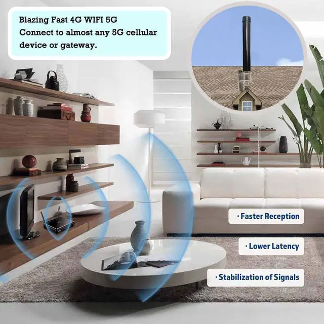 Alt view image 4 of 7 - Omni Directional 4x4 MIMO Antenna 5G for t-Mobile, 4G/ LTE/ 5G Cellular Antenna for Router & Gateways, Verizon, AT&T Home Internet, with 2 Dual 10 Meter Cable SMA