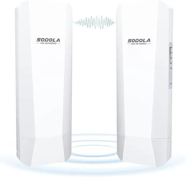 Main image of Wireless Bridges 450Mbps, 5.8G Outdoor CPE Point to Point 2-3KM Long Range Access with 14DBi High Gain Antenna,2 RJ45 LAN Ethernet Port,24V PoE Power, IP65 Waterproof WiFi Bridge 2 Packs