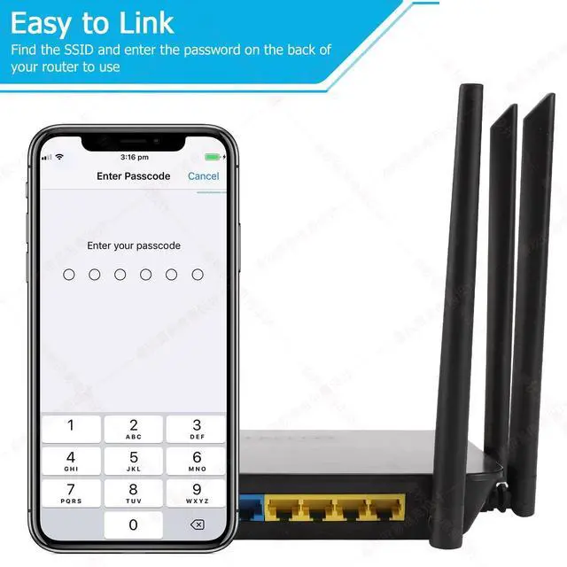 Alt view image 6 of 7 - Dual Band 4G LTE Router with SIM Card Slot Unlocked Modem, 1200Mbps Mobile Hotspot Support AT&T and T-Mobile, 6-Antenna Wireless Wi-Fi Router