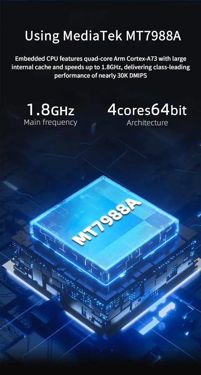 Alt view image 3 of 7 - Banana Pi BPI-R4 WiFi 7 Wireless Tri-Band Router OpenWRT - DDR4 4GB/8GB RAM - MediaTek MT7988A SoC, 4G/5G Wireless Router Repeater, 2X 10GbE SFP 4X GbE for NAS Smart Home Gateway (Basic Kit, DDR4 4GB)