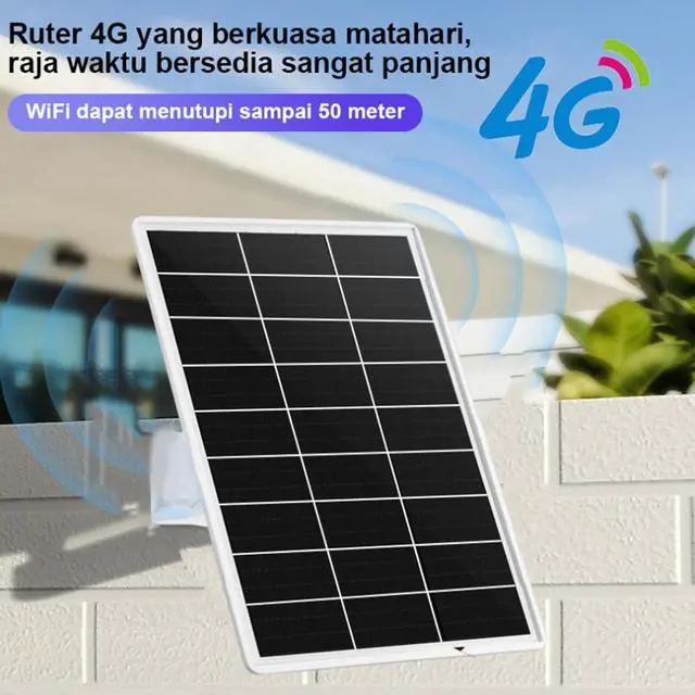 Alt view image 2 of 7 - Solar WiFi Router with SIM Card Slot  Outdoor 4G LTE Modem Repeater with 15W Panel, 25600mAh Battery, IP66 Water Proof for Camping RV Internet Access 50M Range