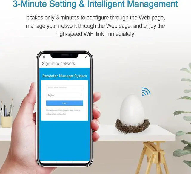Alt view image 4 of 6 - WiFi Egg,Extenders Signal Booster for HomeUp to 1200Mbps Dual Band RepeaterCovers Up to Least 3440 Sq. ft and 30 Devices WiFi Range Extender