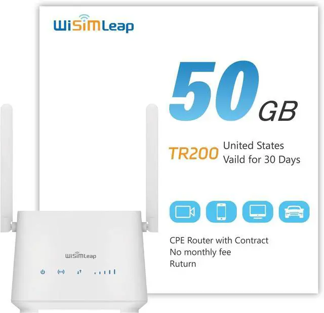 Main image of 4G WiFi Router Cat 6 with Sim Card Slot Homefi Global vSIM CPE Wireless Network and Wired Broadband Mutual Backup Internet Gaming Router 50GB for US in 30days