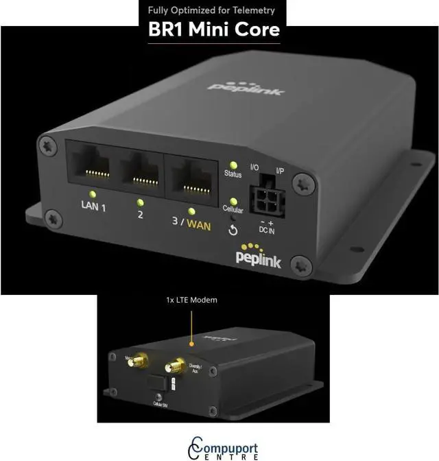 Alt view image 6 of 7 - Peplink MAX-BR1-MINI-LTE-US-T-M-PRM (CORE) MAX BR1 Mini Core Cellular Router Sold by CompuPort Centre Inc.