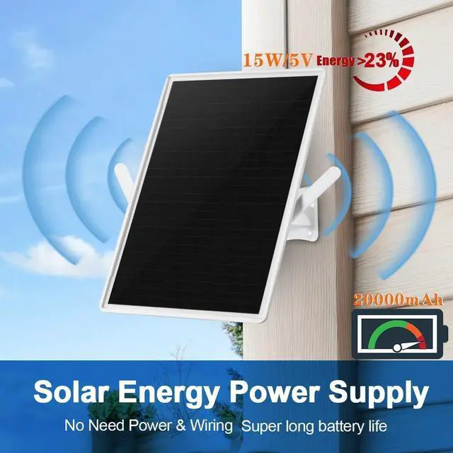 Alt view image 6 of 7 - Outdoor Dual Band WiFi Signal Extender/Amplifier, Suitable for 2.4GHz routers, WiFi repeaters, 300Mbps, Coverage Radius up to 490 feet/150m, 15W/5V Solar Panel, IP65 Waterproof, 20000mAh Battery