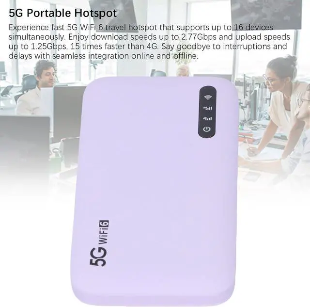 Alt view image 6 of 7 - 5G LTE WiFi Mobile Hotspot,Portable WiFi Router,with Nano SIM Card Slot,16 Connected Devices,High Speed Hotspot,6100MAh Long Lasting and Rechargeable Battery Router for Travel