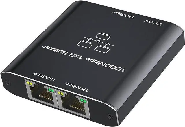 Main image of Ethernet Splitter 1 to 2 High Speed 1000Mbps, Gigabit RJ45 Internet Ethernet Switch, Network LAN Splitter with USB Power Cable for Cat 5/5e/6/7/8 Cable [2 Devices Networked Simultaneously]