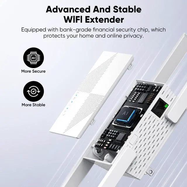 Alt view image 3 of 3 - 2025 Upgraded WiFi Extender Signal Booster Long Range,WiFi Router Extender 10K Sq.Long Range Repeater Wireless Routers Amplifier,Easily Setup Wireless Repeater