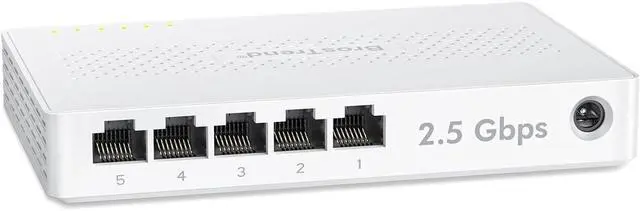 Main image of BrosTrend 5 Port 2.5GB Switch, Unmanaged Ethernet Switch for Game Console, PC, NAS, etc. 2.5 Gigabit Network Switch Fanless Plug & Play, Multi-Gigabit Switch, Desktop / Wall Mount, Lifetime Protection