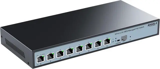 Main image of 8 Port 2.5G Web Managed PoE Switch 120W | 1X 10G SFP+ & 8 x 2.5GBase-T Ports, Max 90W Output, IEEE802.3af/at/bt, Desktop & Wall Mount 2.5GbE Network Switch