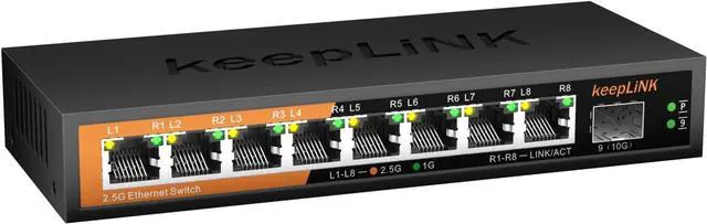 Main image of 8 Ports 2.5G Switch Smart Web Managed, 8 x 2.5G Base-T & 1 x 10G SFP Slot, Support 802.3ad Static Aggregation, QOS/VLAN/IGMP, Metal Housing Network Ethernet Switch