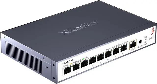 Main image of L3 Managed 8 Port 10G Ethernet Switch, 10Gb Network Switch with 8X RJ45 Ports, DHCP/OSPF/BGP/RIP/VLAN/ACL/LACP/ARP/IGMP Supported, Built-in Smart Fan, Desktop/Wall-Mount