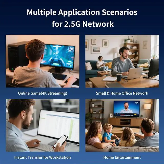 Alt view image 7 of 7 - STEAMEMO 8-Port 2.5G Ethernet Switch with 10G SFP | Plug-and-Play Unmanaged Network Switch | 60Gbps Switching Capacity | Compatible with Gigabit/2.5Gb Multi-Gig for NAS, PC, Gaming & Home Office