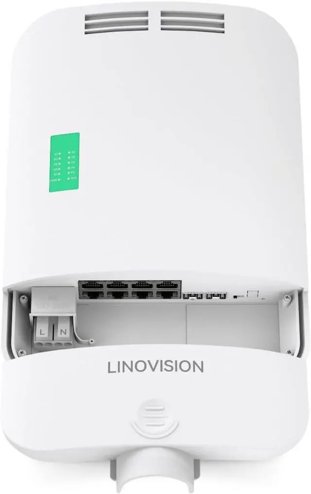 Main image of LINOVISION Outdoor 8 Ports Full Gigabit PoE Switch with 2 SFP Uplinks, L2 and Remotely Cloud Managed PoE Switch, Waterproof IP65, Total PoE Budget 140W