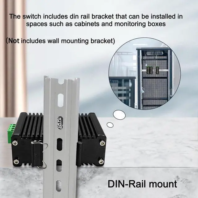 Alt view image 6 of 7 - Industrial 5 Ports Managed Gigabit Ethernet PoE Switch Web Management Switch Din Rail Small Smart Network Switch IEEE802.3at 30W@120W, Support QoS, VLAN 12-48V DC