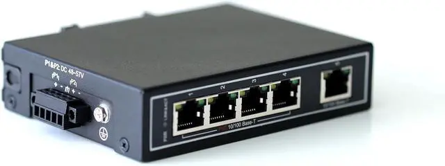 Alt view image 6 of 7 - WIWAV WDH-5ET-POE 10/100Mbps Unmanaged 5-Port PoE Industrial Ethernet Switches with DIN Rail/Wall-Mount (UL Listed,Fanless,-30~75)