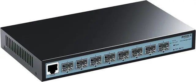 Main image of 8 Port 10G L3 Managed Switch, 8X10G SFP+ Interface, Link Aggregation/QoS/VLAN/IGMP, Wall Mounted Fanless 10Gb SFP Network SwitchSFPPorts Only,Transceiver is NOT Included