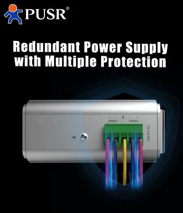 Alt view image 4 of 5 - 8 Ports with 10/100/1000Mbps Gigabit Industrial Ethernet Switch -40°C~85°C Lighting Protection 6KV Dustproof Design IP40 Protection USR-ISG1008