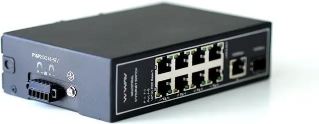 Alt view image 4 of 5 - WIWAV WDH-9GT1GF-POE 10/100/1000Mbps 10-Port PoE Gigabit Unmanaged Industrial Ethernet Switches with DIN Rail/Wall-Mount (UL Listed, Fanless, -30°C to 75°C)