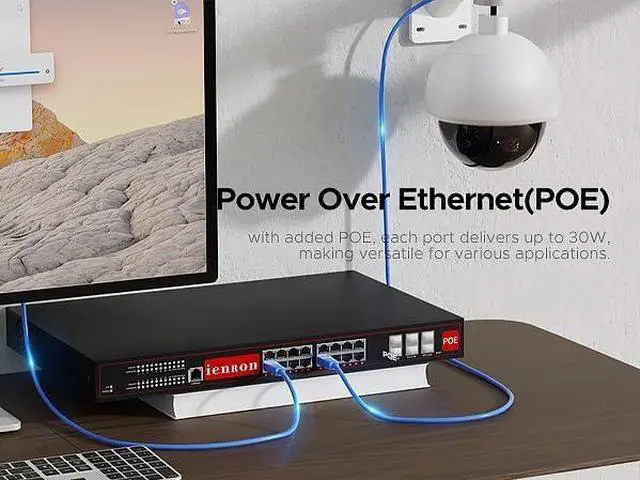 Alt view image 4 of 7 - 22 Port 2.5Gb PoE Switch Web Managed Layer 3 , 16 Ports 2.5G Base-T Ports, 6 x 10Gb SFP+, Ethernet, Smart Switch,250W,Flexible DHCP/VLAN/MAC/ACL/QoS/SNMP/IGMP for Eenterprise/Company/soho