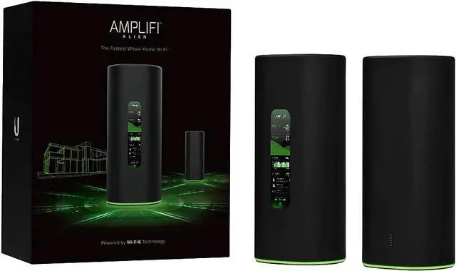 Alt view image 2 of 6 - AmpliFi Alien WiFi 6 WiFi System, Seamless Whole Home Wireless Internet Coverage, WiFi Router with Touchscreen Display, 4 Gigabit Ethernet Ports, Ethernet Cable, and MeshPoint