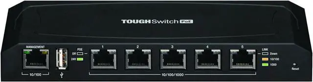 Main image of Ubiquiti TOUGHSwitch PoE - Switch - 5 Ports - Managed - Desktop (TS-5-POE) 24 V Passive PoE