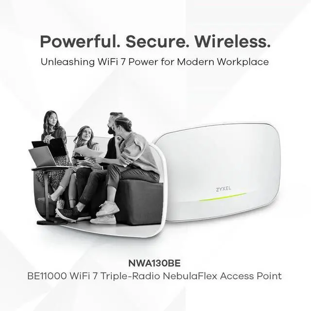 Alt view image 5 of 7 - Zyxel WiFi 7 BE11000 Wireless MultiGig Pro Access Point | 2 x 2.5Gb Ethernet | Tri-Band Operation | Mesh and PTP Bridge | Cloud, App, Direct or Controller Management | POE+ | NWA130BE