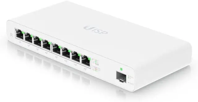 Main image of UBIQUITI UISP Router, 8-Port GbE Ports w/ 27V Passive PoE, For MicroPoP Applications, 110W PoE Budget, Fanless