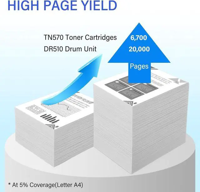 Alt view image 3 of 7 - TN570 Toner Cartridge DR510 Drum Unit Compatible for Brother TN-570 TN540 DR-510 Work with DCP-8040 DCP-8045 HL-5100 HL-5140 HL-5170 MFC-8220 MFC-8840 Printer (4 Toner, 4 Drum)